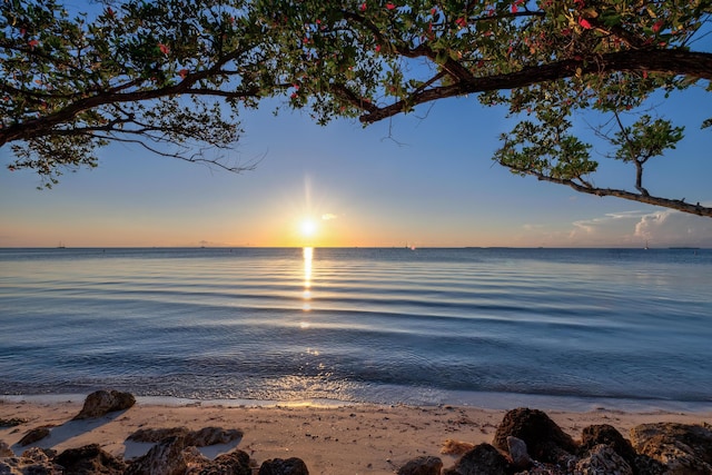 property view of water with a beach view