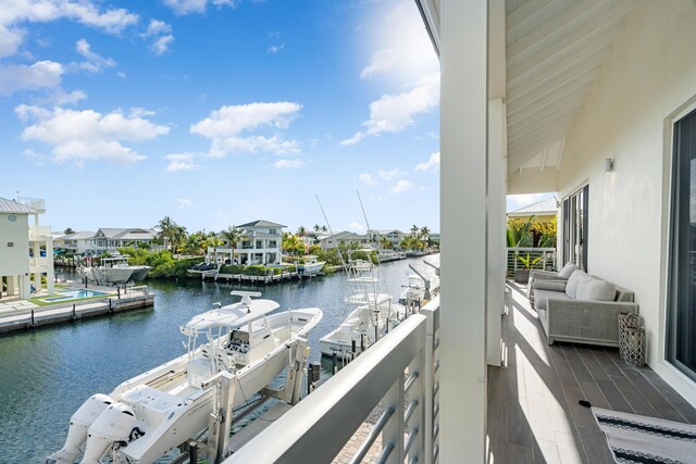 view of water feature featuring a boat dock