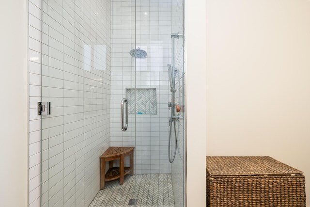 bathroom featuring walk in shower