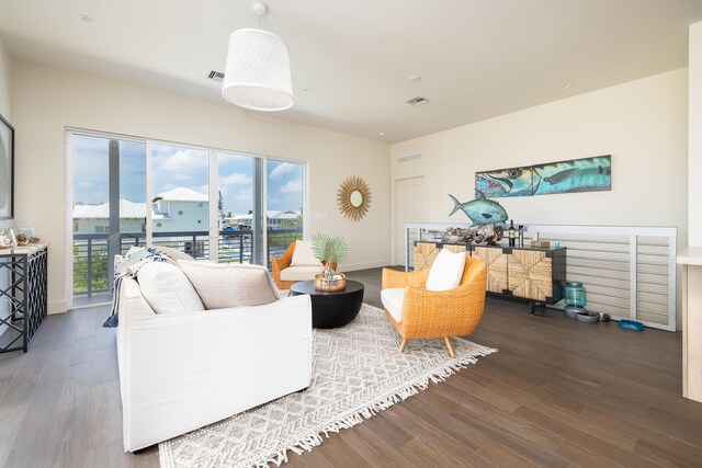 living room featuring hardwood / wood-style flooring