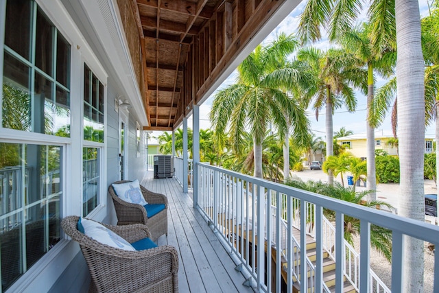 balcony featuring cooling unit