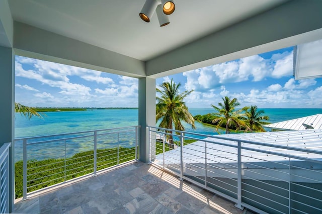 balcony with a water view