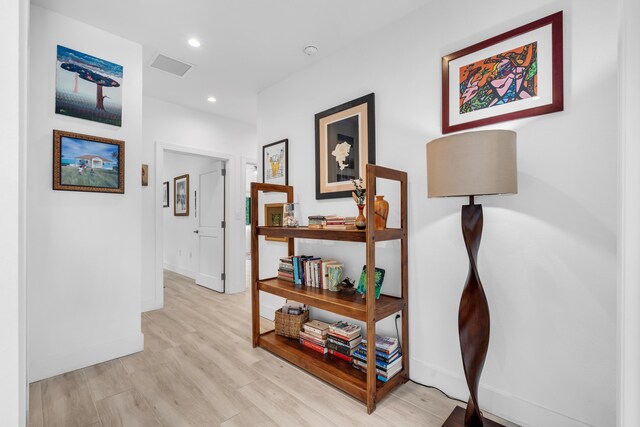 hall featuring light hardwood / wood-style floors