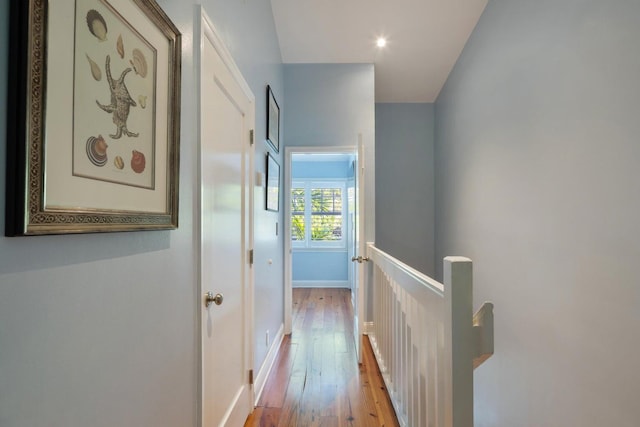 hall featuring light hardwood / wood-style flooring