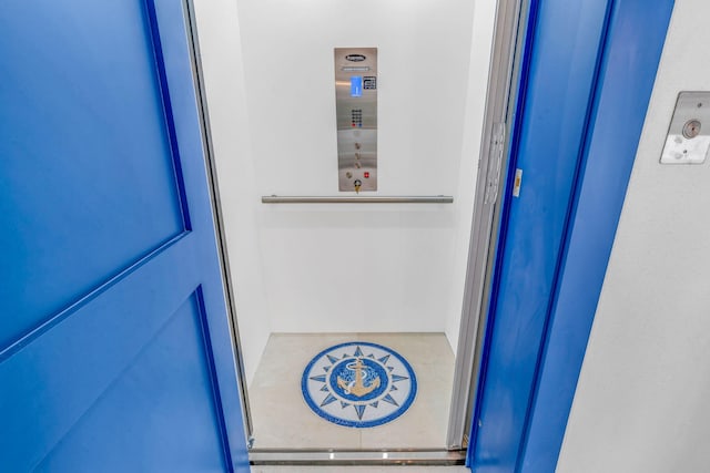 interior space with elevator