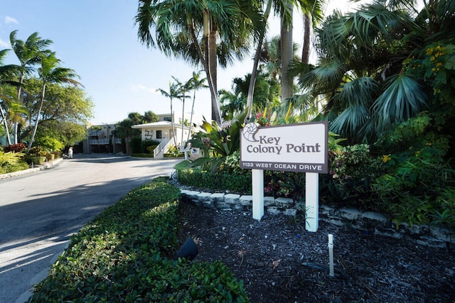 view of community sign