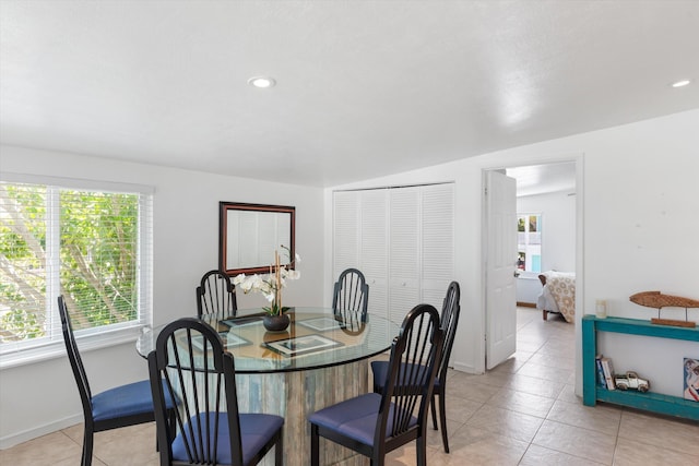 view of tiled dining room