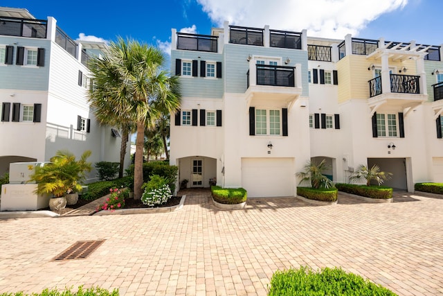 view of property featuring a garage