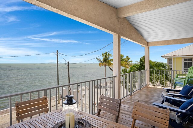 balcony with a water view