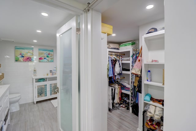 view of walk in closet