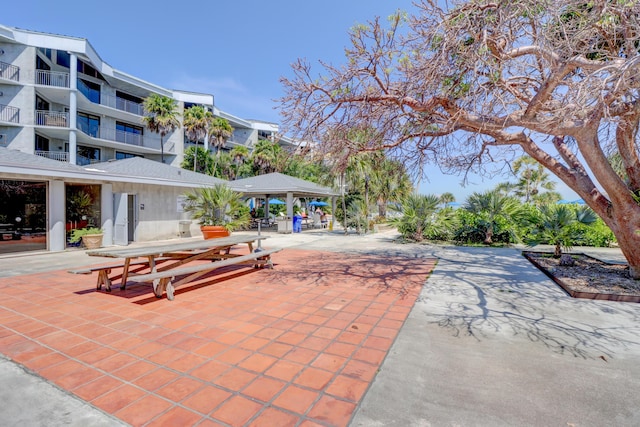 exterior space with a gazebo