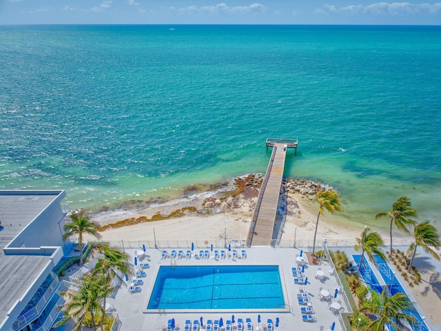 201 E Ocean Dr Unit 211, Key Colony, FL 33051 - drone / aerial view of expansive coastline and a pool