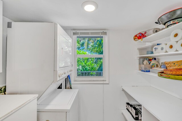 201 E Ocean Dr Unit 211, Key Colony, FL 33051 - washroom with stacked washer and clothes dryer