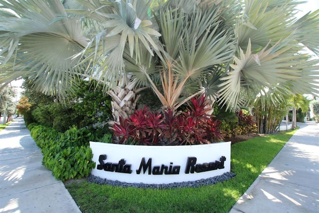 view of community sign