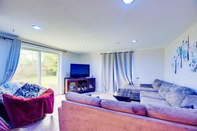 view of tiled living room