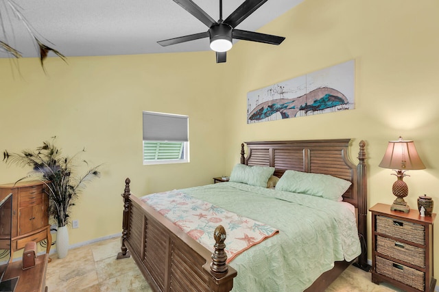 bedroom featuring ceiling fan