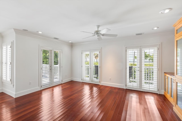 413 Emma St Unit A, Key West, FL 33040 - unfurnished room featuring wood finished floors, ceiling fan, crown molding, and recessed lighting
