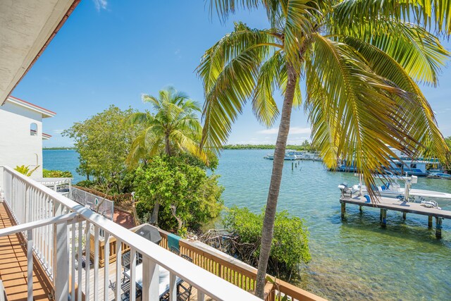 balcony with a water view