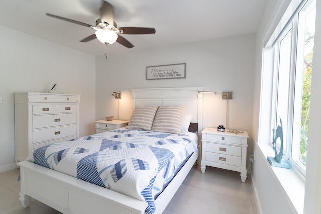 bedroom with ceiling fan