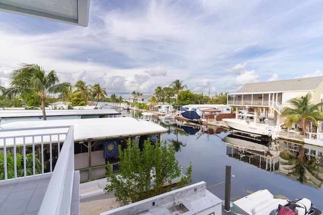 water view with a dock