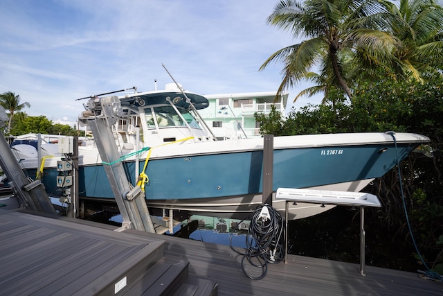 view of dock area