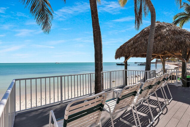 601 W Ocean Dr Unit 411C, Key Colony, FL 33051 - deck with view of water and beach
