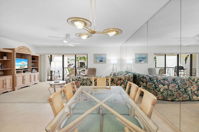 601 W Ocean Dr Unit 411C, Key Colony, FL 33051 - dining room with a ceiling fan and tile patterned flooring