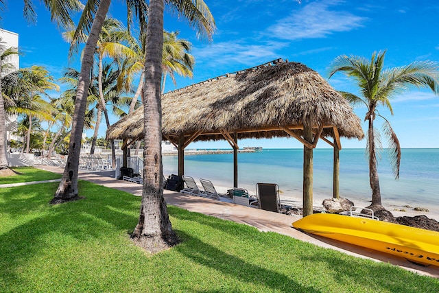 601 W Ocean Dr Unit 411C, Key Colony, FL 33051 - water view with a gazebo
