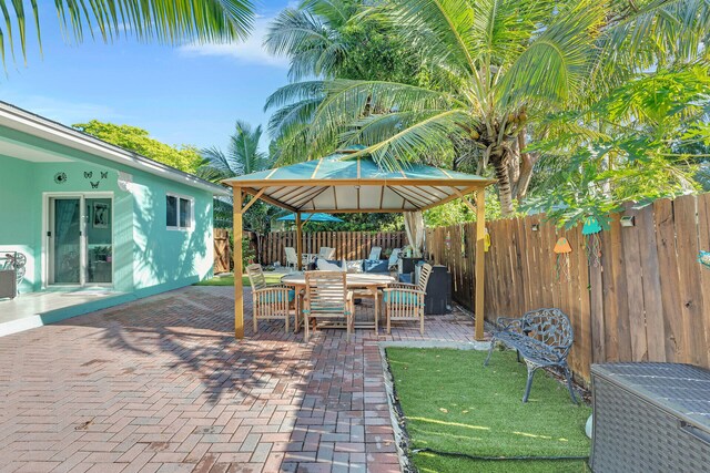 view of patio with a gazebo