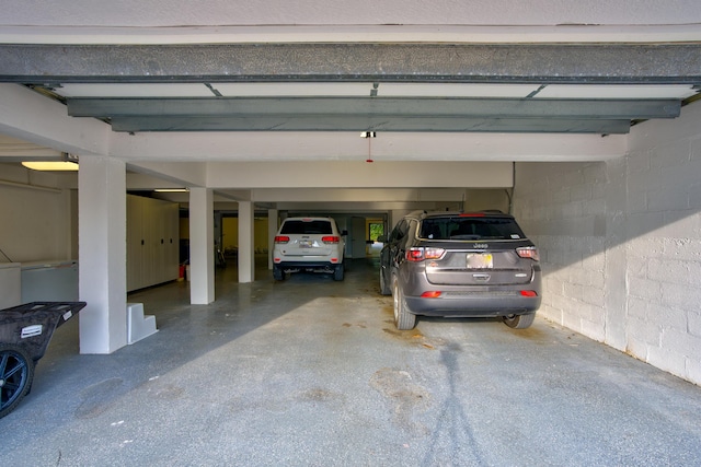 view of garage