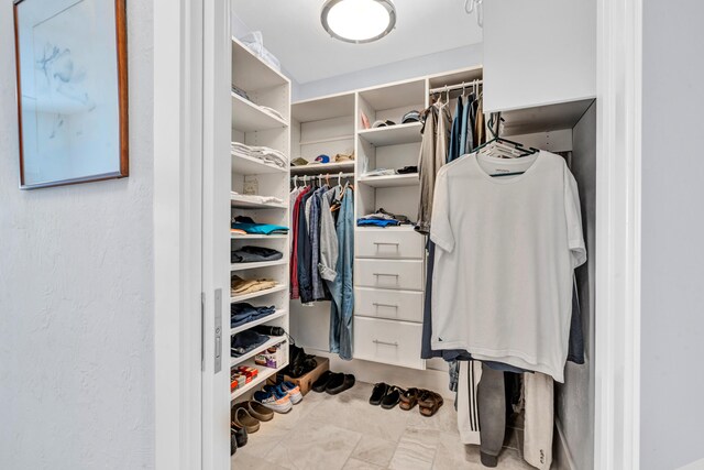 view of walk in closet