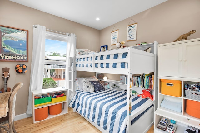 bedroom featuring light hardwood / wood-style floors