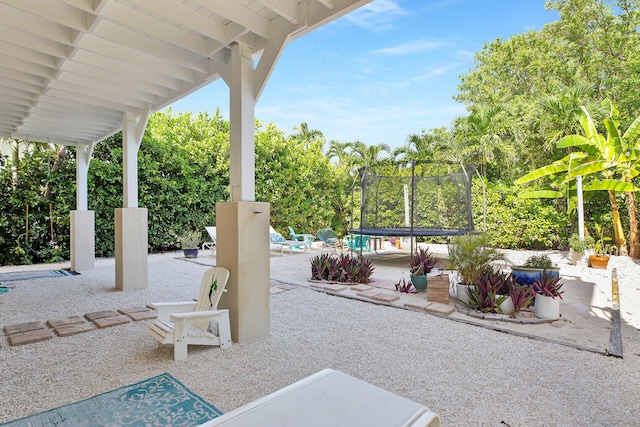 view of patio featuring a trampoline