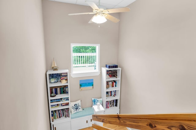 game room featuring ceiling fan