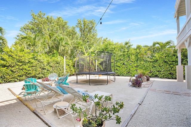 view of patio / terrace with a trampoline