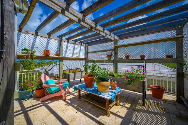 view of patio / terrace with a pergola