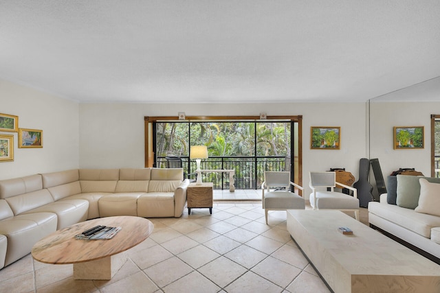 view of tiled living room