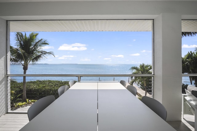 balcony with a water view