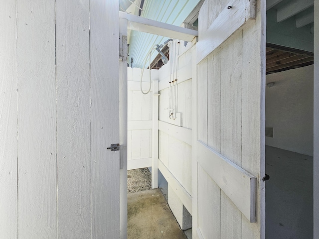 interior space with concrete floors