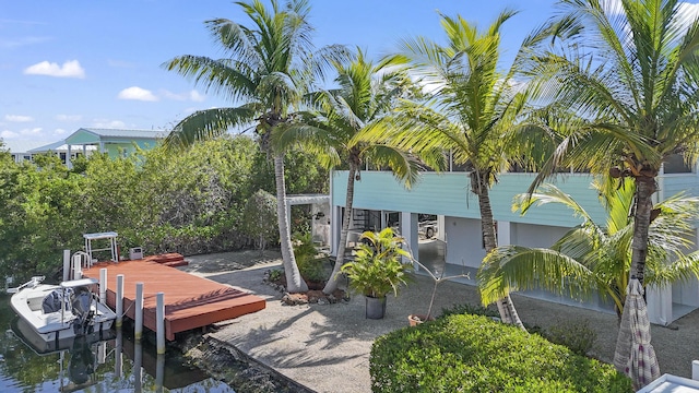 view of patio with a dock