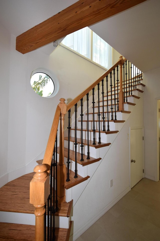 76 Palm Dr, Saddle Bunch, FL 33040 - stairs featuring baseboards