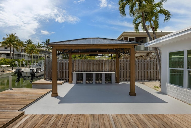 159 Iroquois Dr, Islamorada, FL 33036 - view of patio / terrace featuring a gazebo and fence