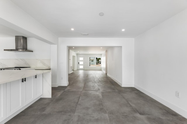 159 Iroquois Dr, Islamorada, FL 33036 - hall with concrete flooring, visible vents, baseboards, and recessed lighting