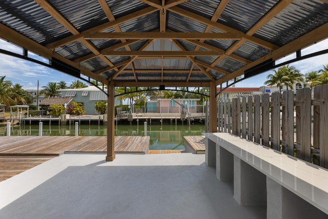 159 Iroquois Dr, Islamorada, FL 33036 - view of dock featuring a water view and a gazebo