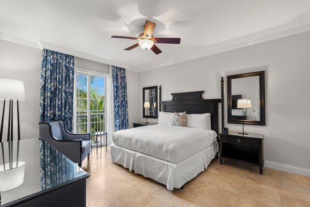3841 N Roosevelt Blvd Unit 222, Key West, FL 33040 - bedroom with crown molding and ceiling fan