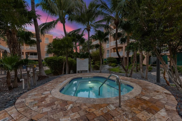 3841 N Roosevelt Blvd Unit 222, Key West, FL 33040 - pool at dusk featuring a hot tub