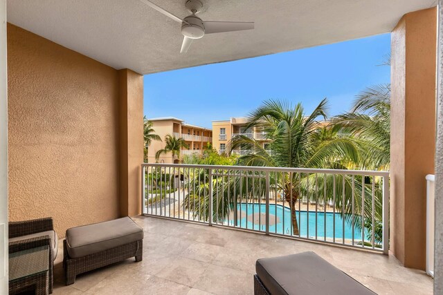 3841 N Roosevelt Blvd Unit 222, Key West, FL 33040 - balcony with ceiling fan