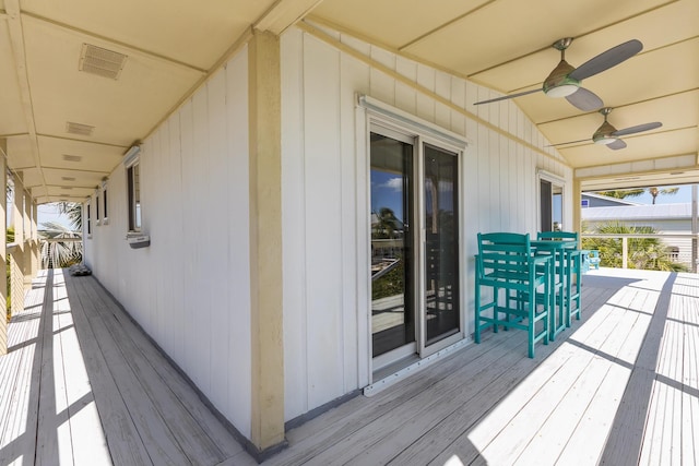 deck featuring ceiling fan