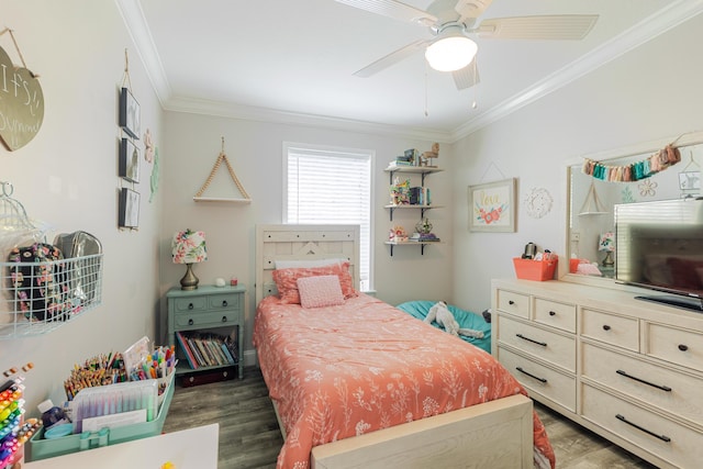 27163 Mariposa Rd, Ramrod, FL 33042 - bedroom featuring ceiling fan, ornamental molding, and wood finished floors