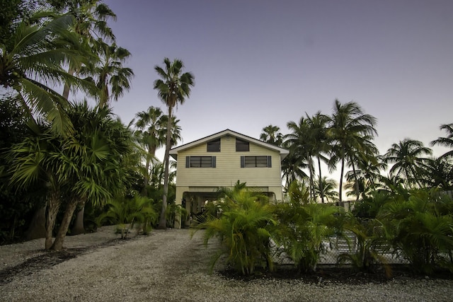 exterior space featuring a carport